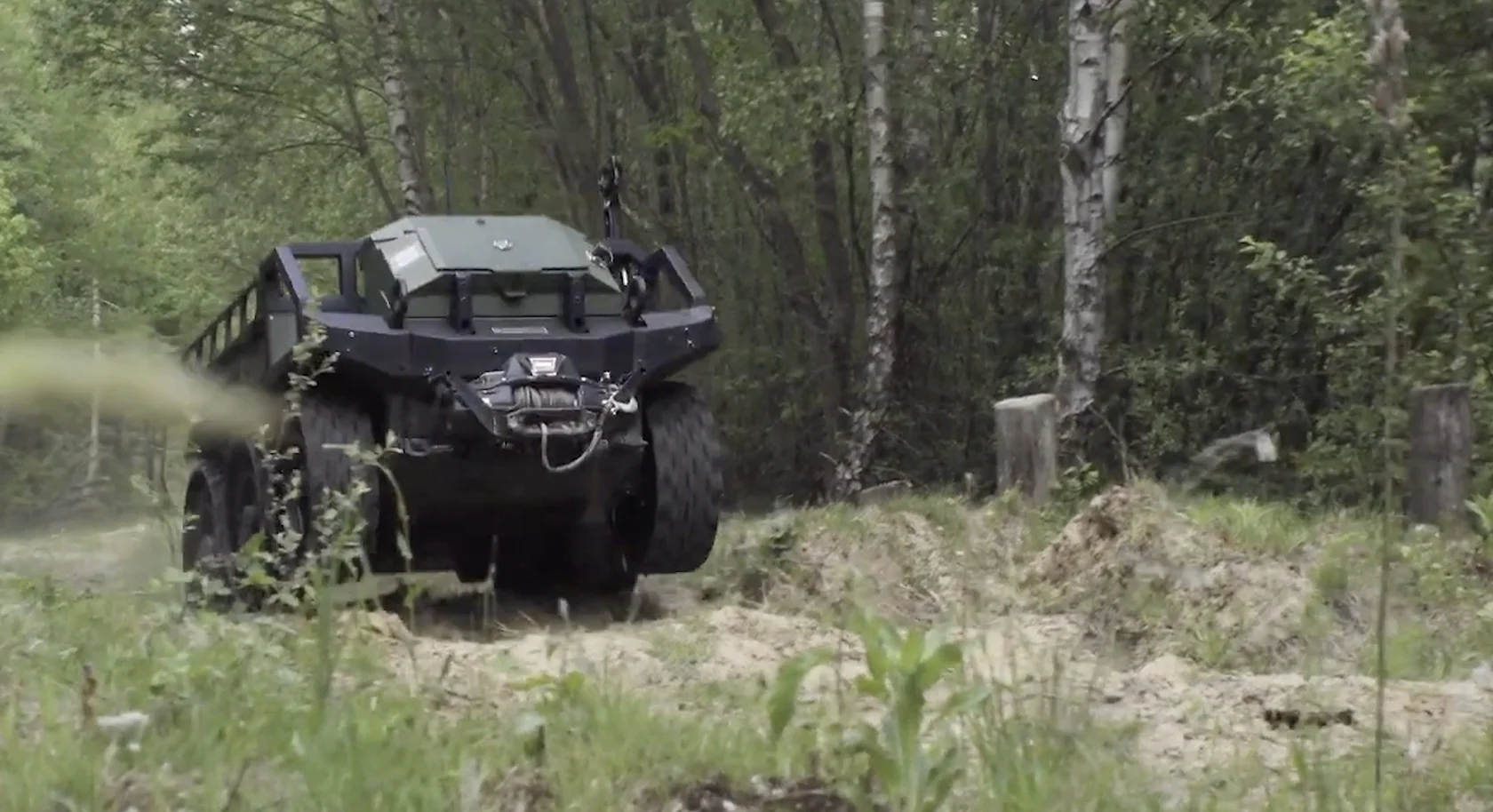 HDT Robotics Hunter WOLF UGV on rough terrain: Army GOAT, SMET
