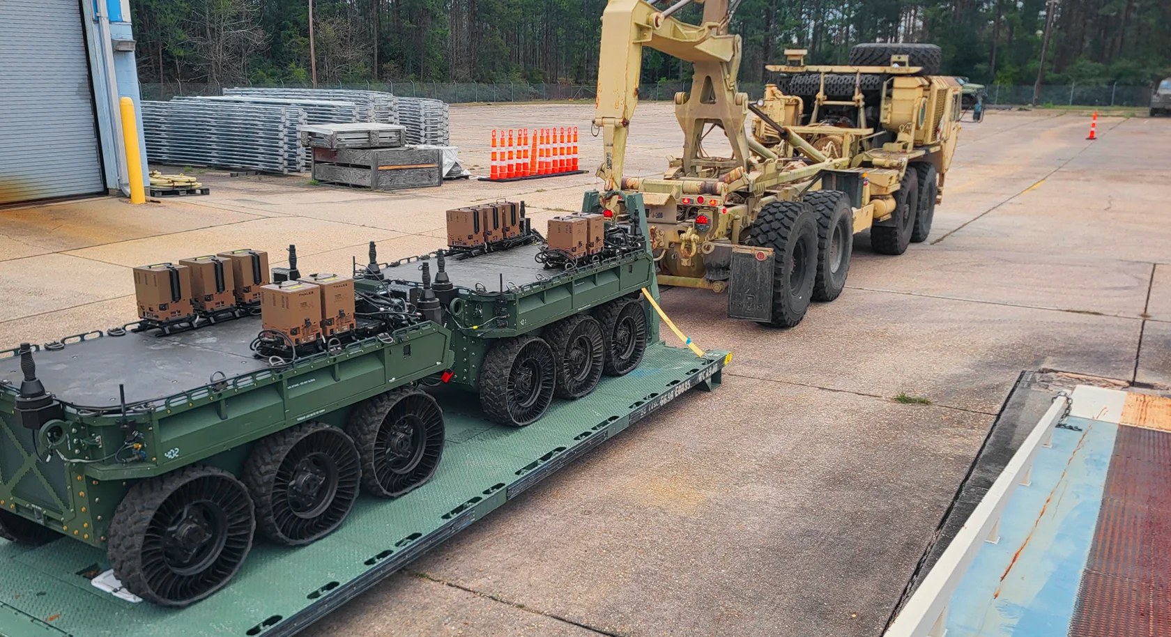 Delivery of HDT Robotics Hunter WOLF UGVs at for military testing: Army GOAT, SMET